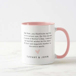 Best Mom Ever Pink Heart Script Cute Message  Mug