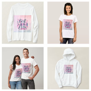 Best Mom Ever Pink Hearts Butterflies and Floral T-Shirt