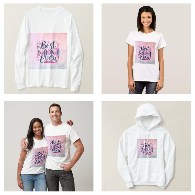 Best Mom Ever Pink Hearts Butterflies and Floral T-Shirt (Best Mom Ever Pink Hearts Butterflies and Floral T-Shirt)