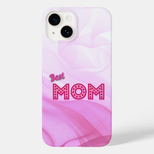 Best Mom Ever pink pastel modern chic Case-Mate iPhone Case (Back)