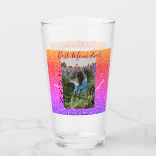 Best mom ever pink photo mother's day year yellow glass