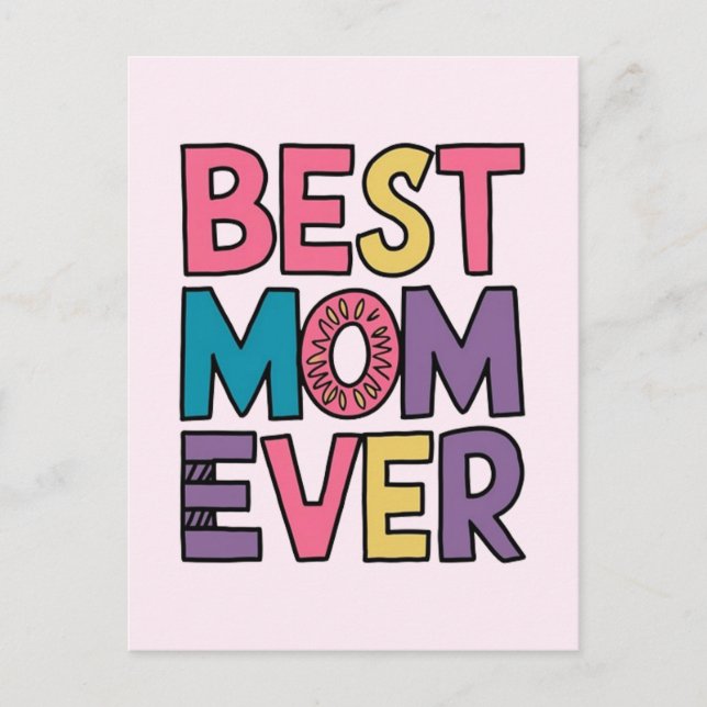 Best mom ever postcard (Front)