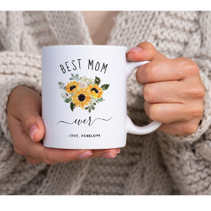 Best Mom Ever   Pretty Rustic Sunflowers Coffee Mug