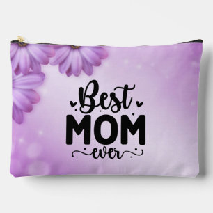 Best Mom Ever Purple Floral Accessory Pouch