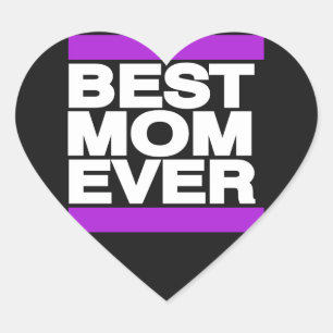 Best Mom Ever Purple Heart Sticker