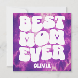 Best Mom Ever Purple Tie Dye Mother's Day Card