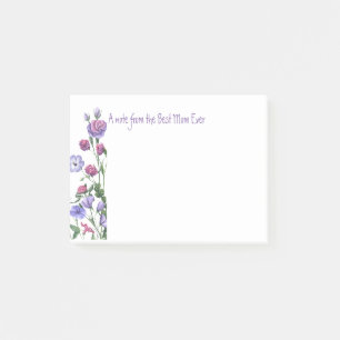 Best Mom Ever Quote Summer Garden Flowers  Post-it Notes