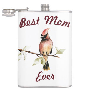 Best Mom Ever Red Cardinal Flask
