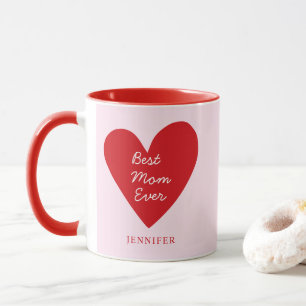 Best Mom Ever Red Heart Mother's Day Gift Mug