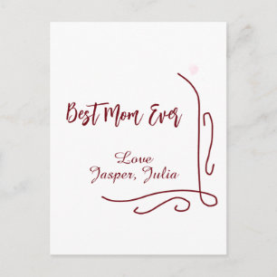 Best mom ever red love Spanish border stylish Postcard