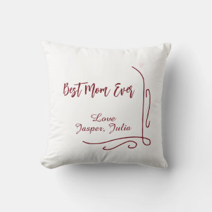 Best mom ever red love Spanish border stylish Throw Pillow