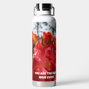 Best Mom Ever! Red Roses for mom Water Bottle