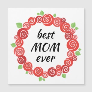 Best mom ever red roses wreath spring cute floral