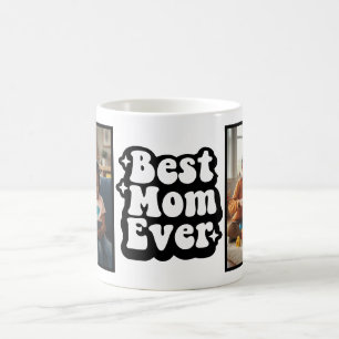 Best Mom Ever Retro Groovy 2 Photo Keepsake Coffee Mug