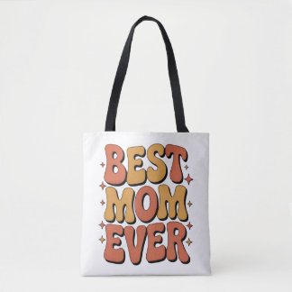 Best Mom Ever Retro Groovy Tote Bag