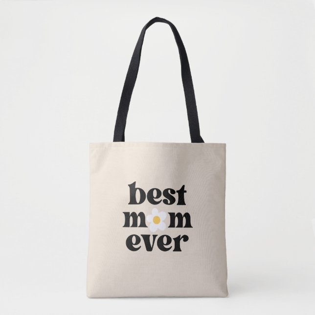 Best Mom Ever Retro Typography Mother's day Tote Bag (Front)