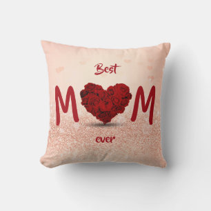 Best Mom Ever Rose Heart Bouquet - Pillow
