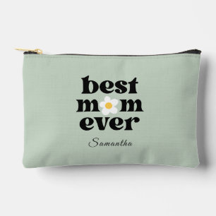 Best Mom Ever Sage Green Personalized  Accessory Pouch