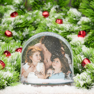 Best Mom Ever Script Mother's Day 2 Photo Snowglobe