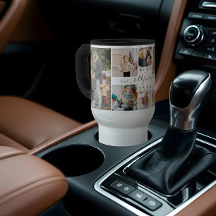 Best Mom Ever Script Mother's Day 8 Photo Collage Travel Mug