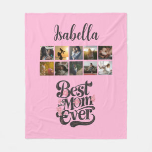 Best Mom Ever Script Trendy Mother's Day Gifts Fleece Blanket