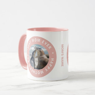Best Mom Ever Seal Of Approval Pink Photo Mug