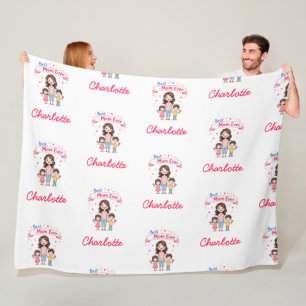 Best Mom Ever Sentimental Personalized Mother's Fleece Blanket