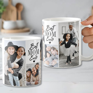 Best Mom Ever Simple 6 Photo Collage Coffee Mug