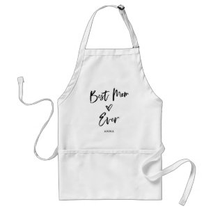 Best Mom Ever   Simple Casual Script and Heart Standard Apron