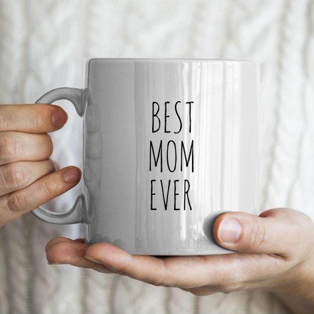 "Best Mom Ever" Simple Modern Farmhouse Large Coffee Mug (Creator Uploaded)