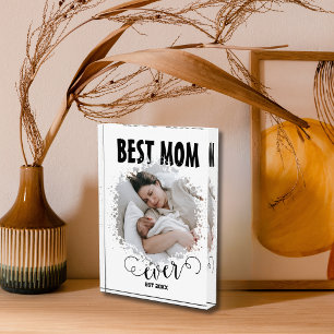 Best Mom Ever Simple Photo  Block