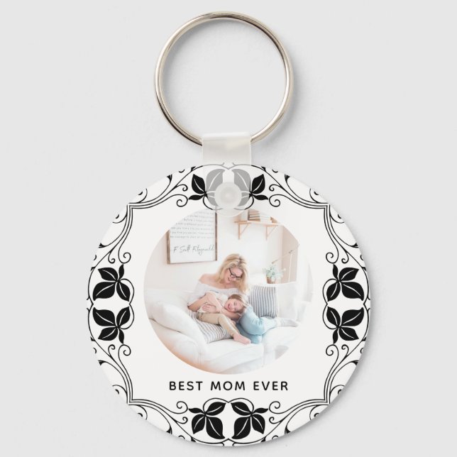 Best Mom Ever - Simple Photo Frame Keychain (Front)