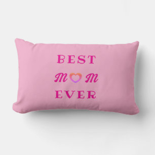 Best Mom Ever simple Pink Heart Mother's Day Gift Lumbar Pillow
