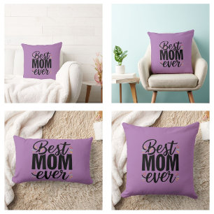 Best Mom Ever Stylish Happy Mother's Day Lumbar Pillow