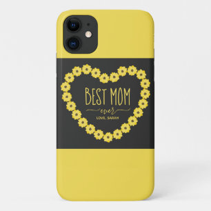 Best Mom Ever Sunflower Personalized Name iPhone 11 Case