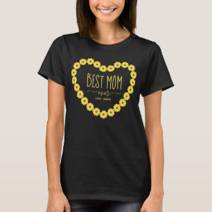 Best Mom Ever Sunflower Personalized Name T-Shirt