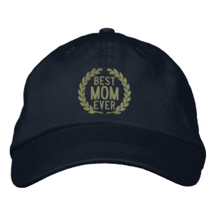 Best Mom Ever SuperMom Laurels Embroidery Embroidered Hat