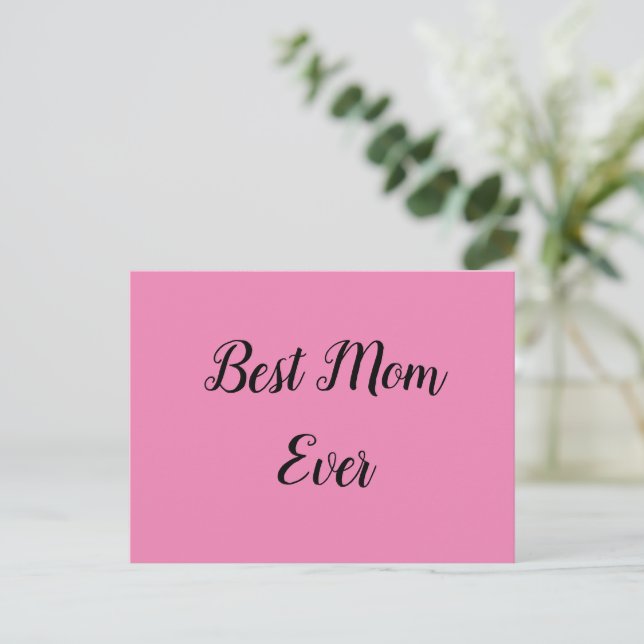 Best mom ever text pink postcard (Standing Front)