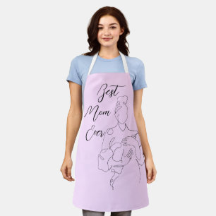 Best Mom Ever Trendy One Line baby Classic Apron