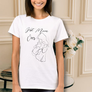 Best Mom Ever Trendy One Line Motherhood baby  T-Shirt