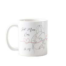 Best Mom Ever Trendy One Line Pregnancy Heart
