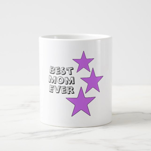 Best Mom Ever Typography Large Coffee Mug (Front)