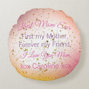 Best Mom Ever Unique Modern Cute Mothers Day       Round Pillow