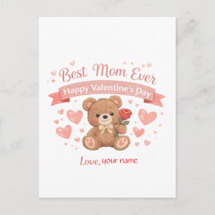 Best Mom Ever Valentine Heart Postcard