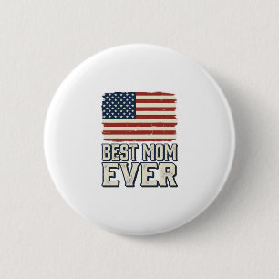Best Mom Ever Vintage American Flag Shirt Design_1 2 Inch Round Button