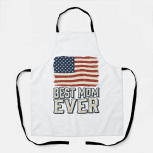 Best Mom Ever Vintage American Flag Shirt Design_1 Apron