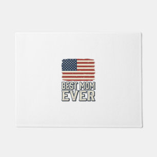 Best Mom Ever Vintage American Flag Shirt Design_1 Doormat