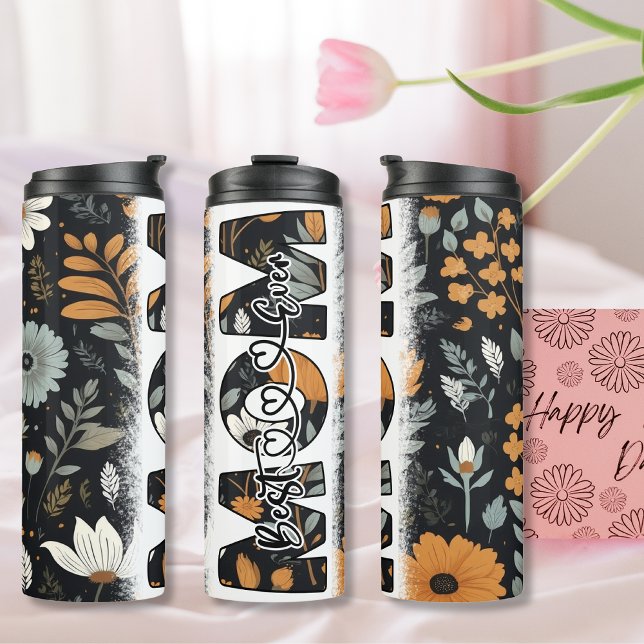 Best Mom Ever vintage flowers Thermal Tumbler (Best Mom Ever vintage flowers Thermal Tumbler)