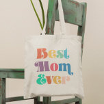 Best mom ever Vintage retro script Mother's day Tote Bag<br><div class="desc">Best Mom Ever: a simple tote bag with a colourful retro typography,  perfect to celebrate Mother's day or any other occasion.</div>