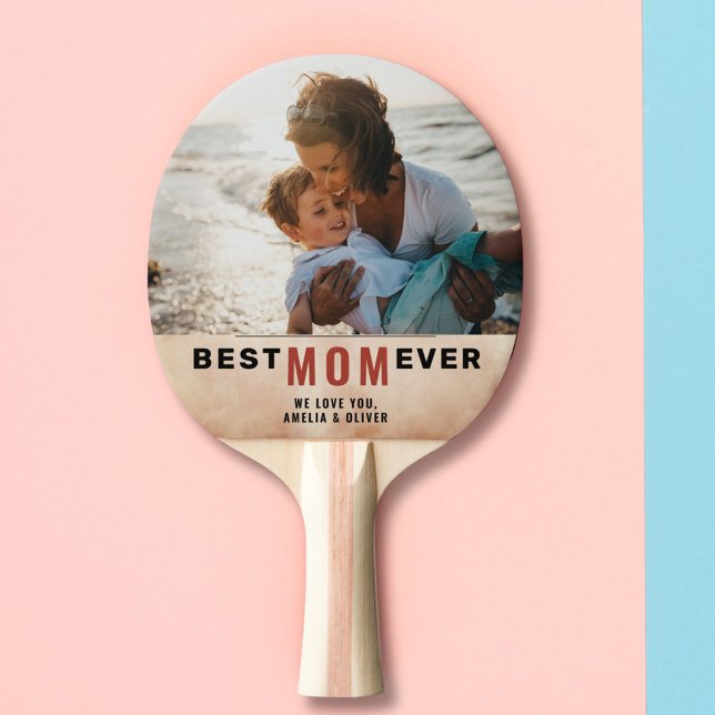 Best Mom Ever Watercolor Mother`s Day Photo  Ping Pong Paddle (Creator Uploaded)